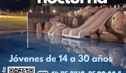 Cartel piscina nocturna