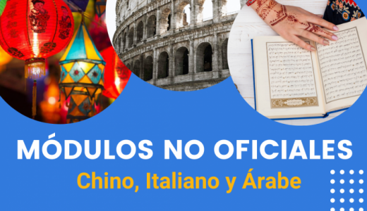 Módulos de árabe, chino e italiano 2024. Escuela Oficial de Idiomas