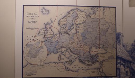 Panel con el mapa que recoge el Reino de Navarra