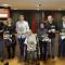 Los últimos galardonados ( Fernando Aláez, Maika Burgaleta, Javier Melero, Pilar Lorón , club de ajedrez Santa Ana, Eroski y Trofeo La Amistad ). Foto D.Noticias (F.P.N)